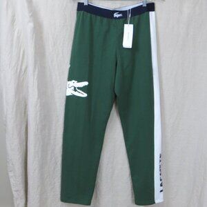 Lacoste Loungewear Logo Spell Out Pajama Pants MEN SIZE Medium Green New w/ FLAW